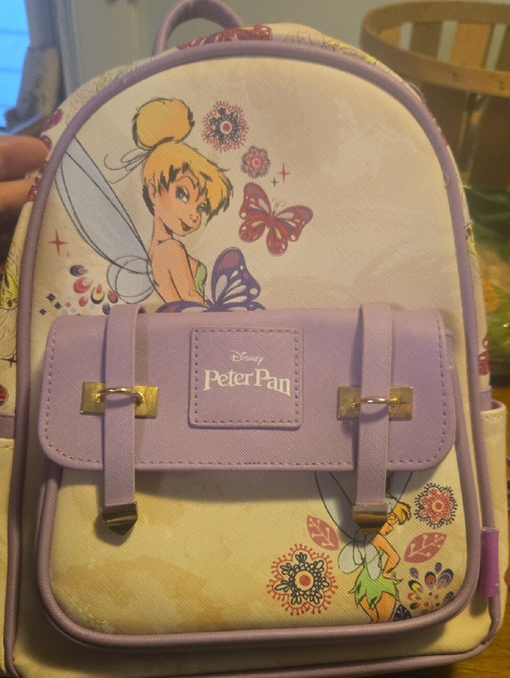 Disney Peter Pan Tinker Bell Kids Backpack - Purple & Cream - Picture 5 of 13